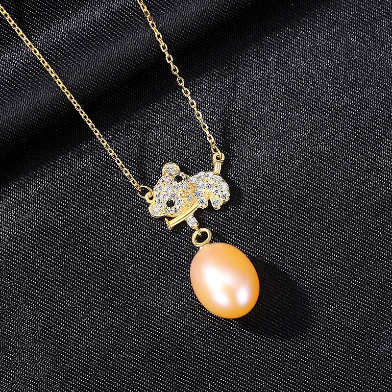 Knobspin 100% 925 Sterling Silver Pearl Small Panda Engagement Pendant Necklace For Women High Carbon Diamond Fine Jewelry
Knobspin 100% 925 Sterling Silver Pearl Small Panda Engagement Pendant Necklace For Women High Carbon Diamond Fine Jewelry