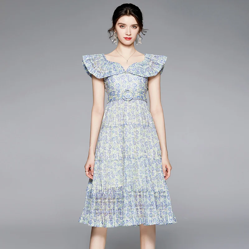 Женское шифоновое Плиссированное Платье, Элегантное летнее платье с цветочным принтом, оборками, рукавом-бабочкой, открытой спиной и поясо...
Женское шифоновое Плиссированное Платье, Элегантное летнее платье с цветочным принтом, оборками, рукавом-бабочкой, открытой спиной и поясо...