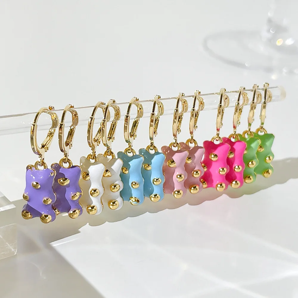 LOVOACC Kawail Candy Color Cartoon Bear Hoop Earrings for Women Multi Coloured Enamel Pendant Huggie Earring Birthday Gifts
LOVOACC Kawail Candy Color Cartoon Bear Hoop Earrings for Women Multi Coloured Enamel Pendant Huggie Earring Birthday Gifts
