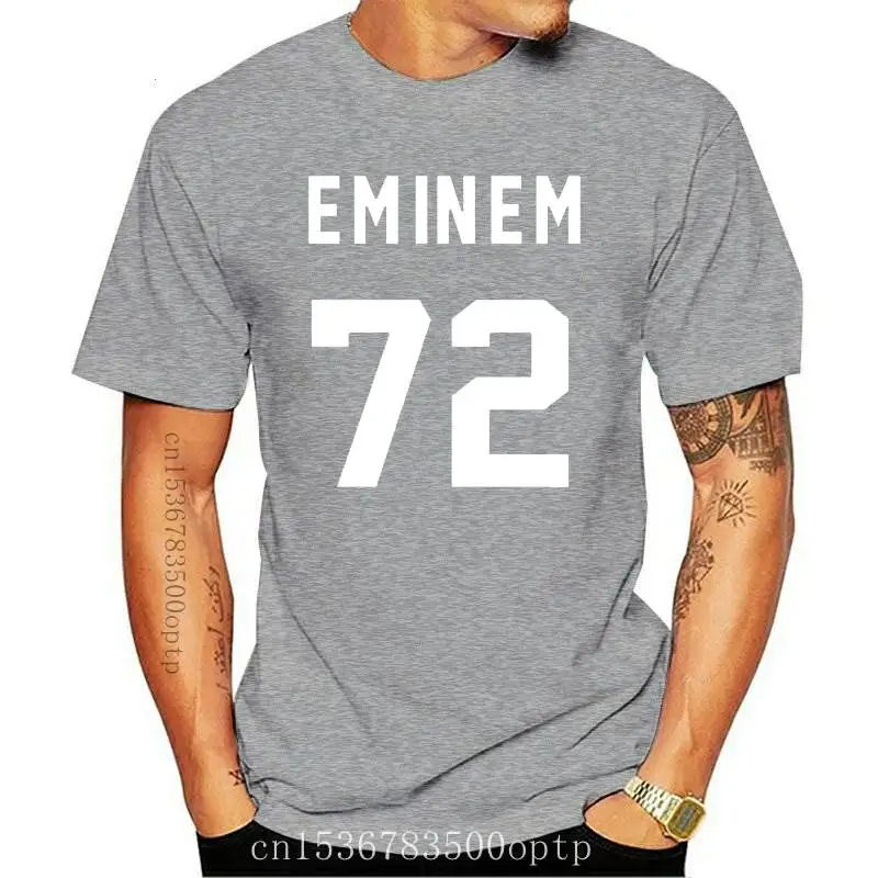 

Новинка, футболка Eminem EMINEM 72, белая футболка с принтом сзади, Мужская футболка, Повседневная хлопковая забавная футболка, Camiseta Mujer