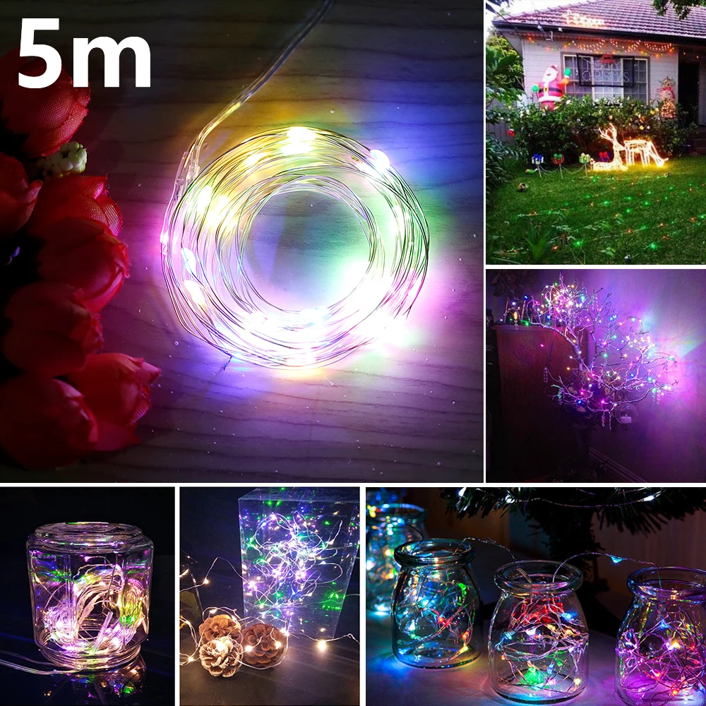 5M 50LED Christmas String Light DIY Decorative Copper Wire Fairy Light Battery Powered Waterproof Color Lamp Festival Decoration
5M 50LED Christmas String Light DIY Decorative Copper Wire Fairy Light Battery Powered Waterproof Color Lamp Festival Decoration