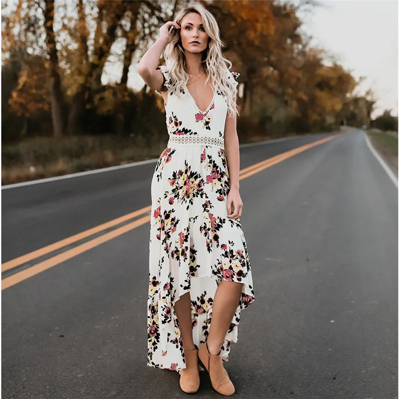 Bohemia Irregular Dress Floral Printed Maxi Dress 2021 Summer Deep V Cut Out Long Maxi Dresses Backless Sexy Long Dresses Female
Bohemia Irregular Dress Floral Printed Maxi Dress 2021 Summer Deep V Cut Out Long Maxi Dresses Backless Sexy Long Dresses Female