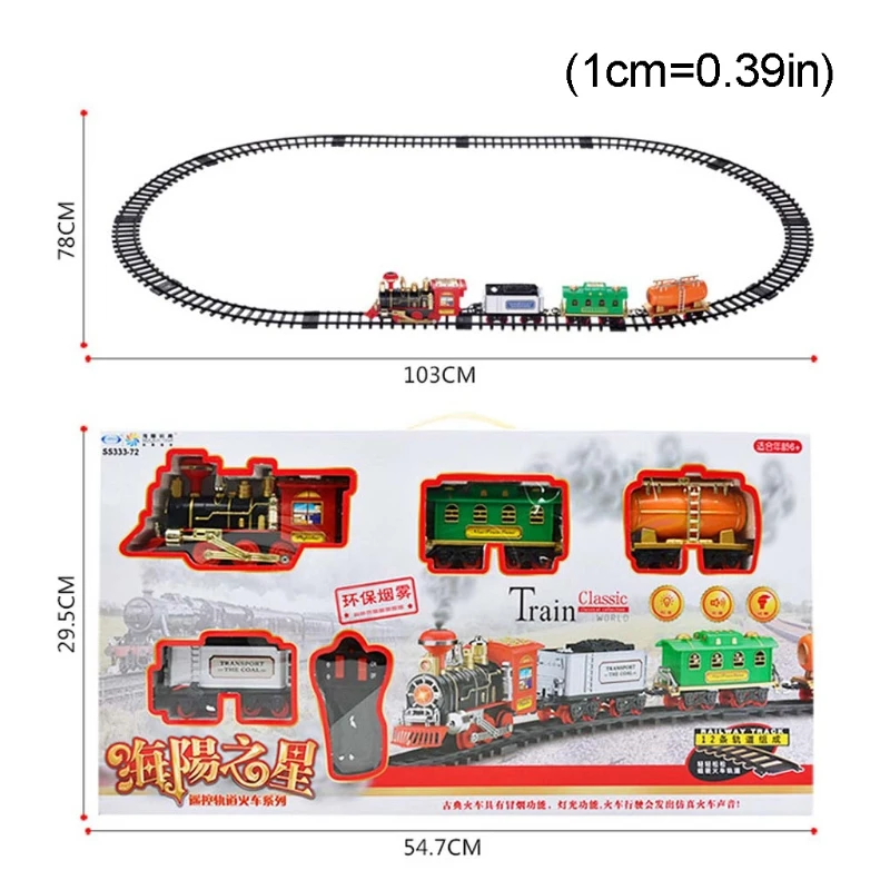 Children Electric Remote Control Rail Train Set Simulation DIY Assembly Model Train Toy Rechargeable Classic Steam Train Kids Bi
Children Electric Remote Control Rail Train Set Simulation DIY Assembly Model Train Toy Rechargeable Classic Steam Train Kids Bi