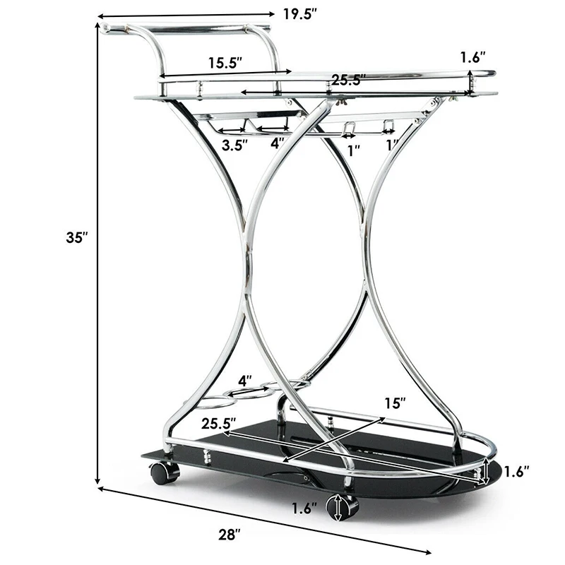 Exquisite Detail Design Kitchen Storage Organization Classic Style Glass Serving Rolling Bar Cart with Metal Frame HW61548
Exquisite Detail Design Kitchen Storage Organization Classic Style Glass Serving Rolling Bar Cart with Metal Frame HW61548