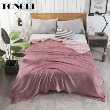 

TONGDI Thicken Soft Warm RASCHEL Light Fannel Fleece Blanket Solid Luxury For Winter Couch Cover Bed Machine Wash Bedspread