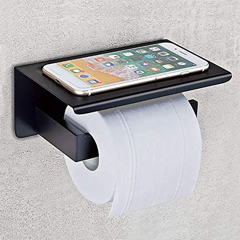 

Держатели для туалетной бумаги с полкой для телефона Аксессуары для ванной комнаты декор SUS 304 настенный держатель для бумажных полотенец и...