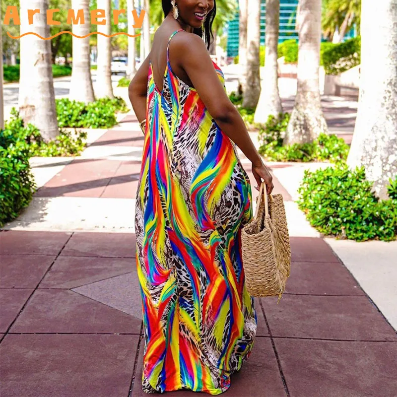 Women Spaghetti Strap Printed Maxi Loose Dress
Women Spaghetti Strap Printed Maxi Loose Dress