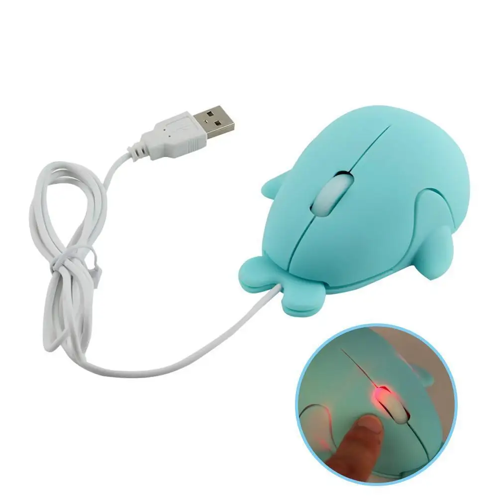 

3-Buttons 1200 DPI Wired Gaming Mouse Cute Little Dolphin Mice Mouse Gaming Blue USB Cute Laptop Optical Game Mouse For PC K3V6