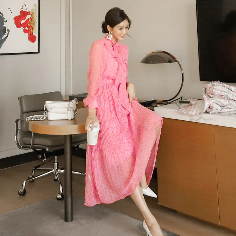 2021 Elegant Long Dress Vintage Bow Collar Female Ruffles A-Line Dress Casual Holiday Lady Vestidos
2021 Elegant Long Dress Vintage Bow Collar Female Ruffles A-Line Dress Casual Holiday Lady Vestidos