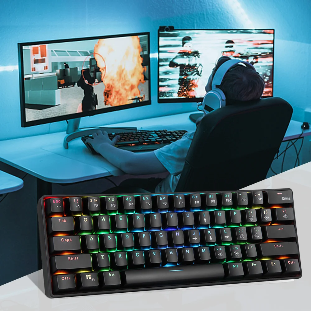 Wired Gaming Mechanical Keyboard backlit Blue Red Switch RGB Color 2.4G Wireless keyboard for Desktop PC Android TV Box
Wired Gaming Mechanical Keyboard backlit Blue Red Switch RGB Color 2.4G Wireless keyboard for Desktop PC Android TV Box
