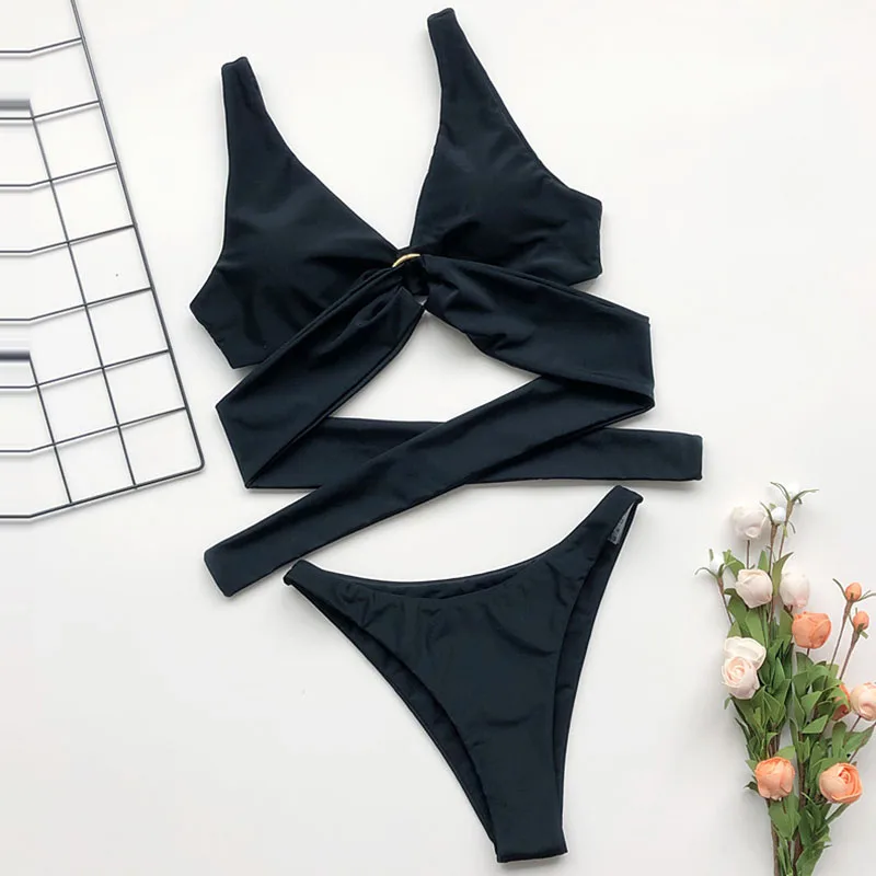 2021 Black Bikinis Swimsuits Cross Bandage Swimwear Women Solid Push Up Biquini Bathing Suit Women Sexy Padded Beach Wear
2021 Black Bikinis Swimsuits Cross Bandage Swimwear Women Solid Push Up Biquini Bathing Suit Women Sexy Padded Beach Wear