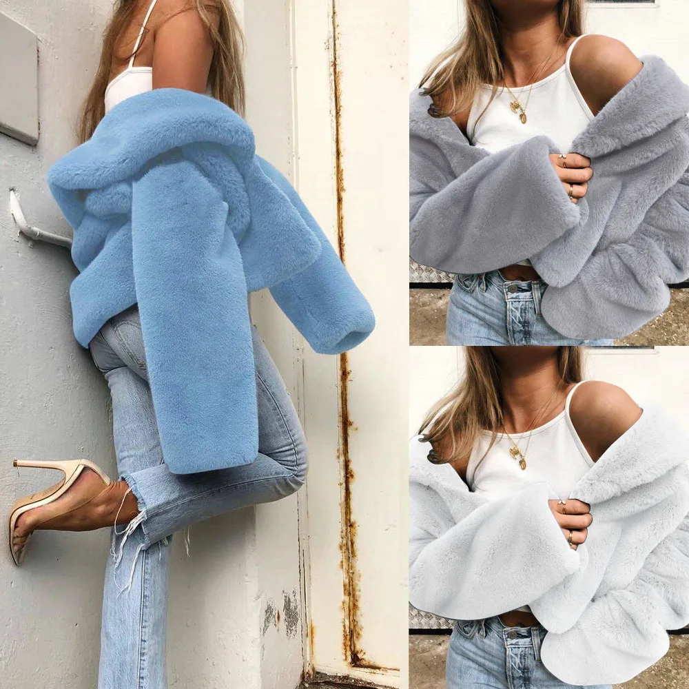 White Woolen Coat Plush Lapel Slim Fit Jacket Sexy Long Sleeve Casual Wool Women Short Jackets Winter Warm Female Bomber Fleece
White Woolen Coat Plush Lapel Slim Fit Jacket Sexy Long Sleeve Casual Wool Women Short Jackets Winter Warm Female Bomber Fleece