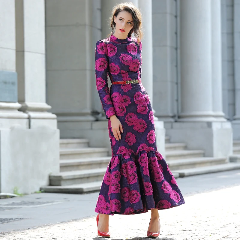 Women Long Sleeve Mermaid Dress Long Maxi Vintage Flowers Slim Plus Size Women Clothing Stand Collar Party Dresses Robe Femme
Women Long Sleeve Mermaid Dress Long Maxi Vintage Flowers Slim Plus Size Women Clothing Stand Collar Party Dresses Robe Femme