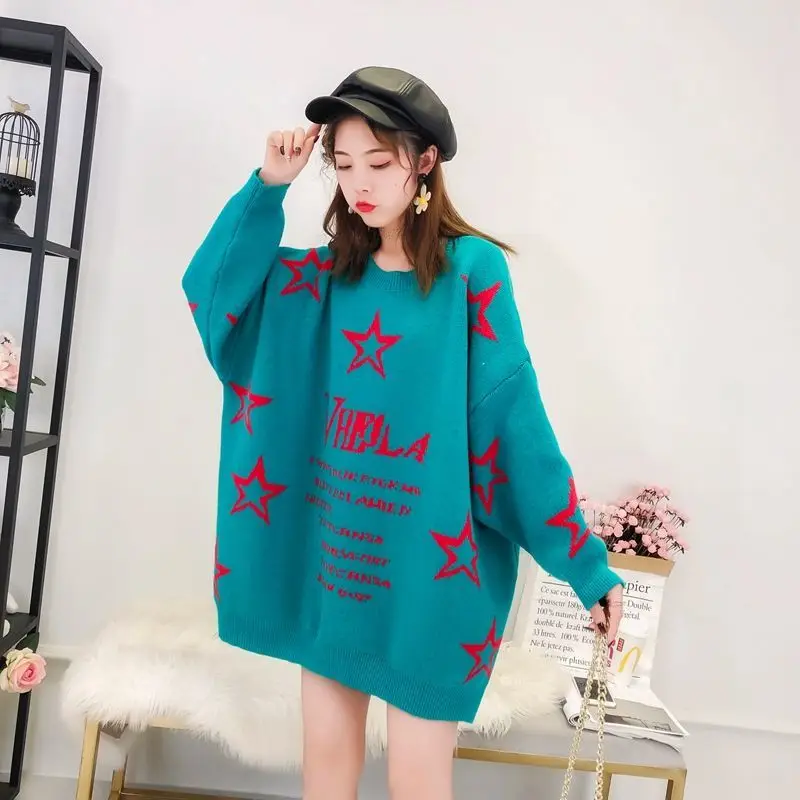DAYIFUN 2021 Autumn Oversized Sweater Women Star Letter Pattern O Neck Long Sleeve Casual Plus Size Knitted Pullover Sweaters
DAYIFUN 2021 Autumn Oversized Sweater Women Star Letter Pattern O Neck Long Sleeve Casual Plus Size Knitted Pullover Sweaters
