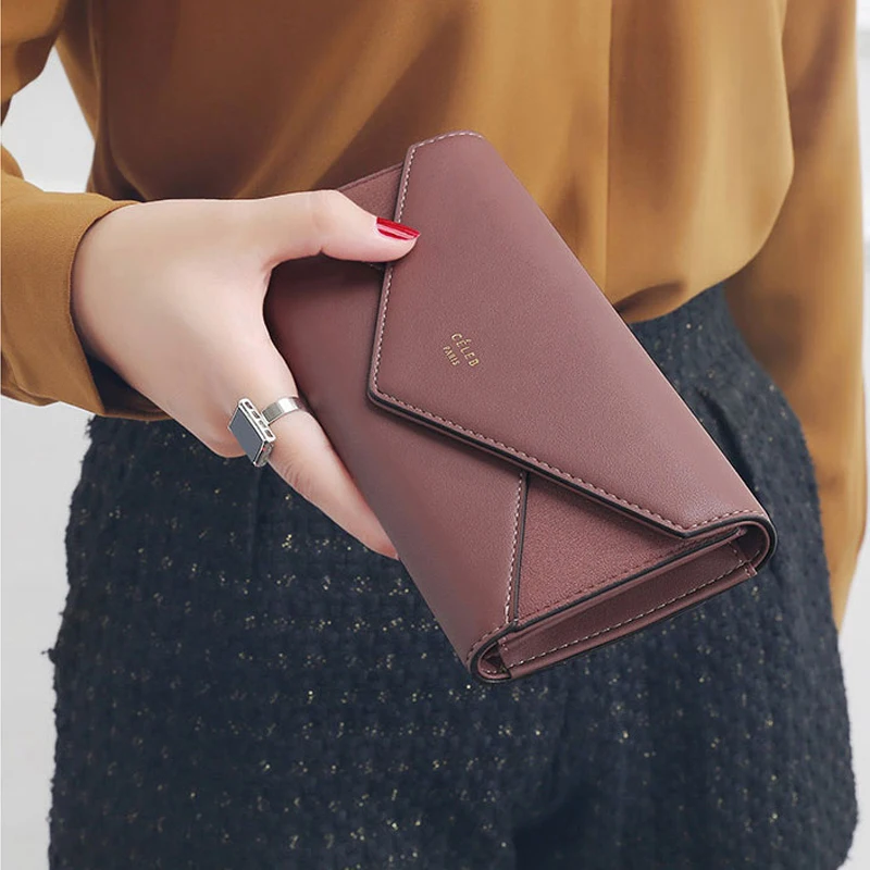 aliwood Brand 3 Fold Women's Wallet Designer Envelope Clutch For Women Hasp Money Clip Leather Female Long Wallet Phone Pocket
aliwood Brand 3 Fold Women's Wallet Designer Envelope Clutch For Women Hasp Money Clip Leather Female Long Wallet Phone Pocket