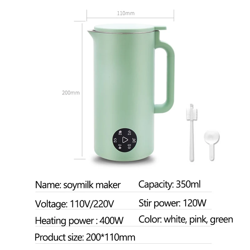 110V/220V Soymilk Maker Machine Portable Electric Juicer Blender Food Mixer Heating Soy Bean Milk Rice Paste Maker Filter-free
110V/220V Soymilk Maker Machine Portable Electric Juicer Blender Food Mixer Heating Soy Bean Milk Rice Paste Maker Filter-free