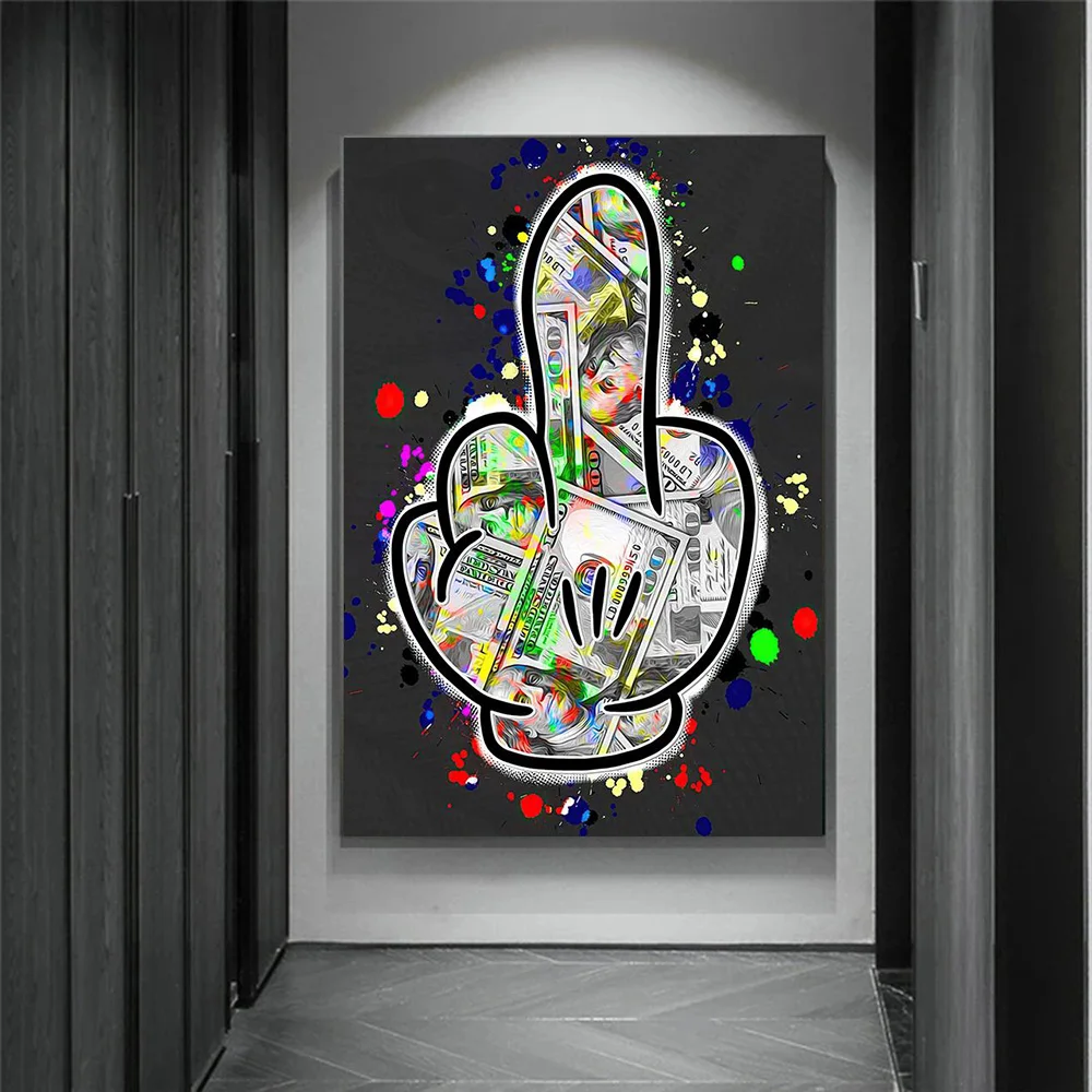 Abstract Graffiti Finger Love Dollars Money Canvas Paintings Wall Art Pictures Posters and Prints for Bedroom Home Office Decor
Abstract Graffiti Finger Love Dollars Money Canvas Paintings Wall Art Pictures Posters and Prints for Bedroom Home Office Decor