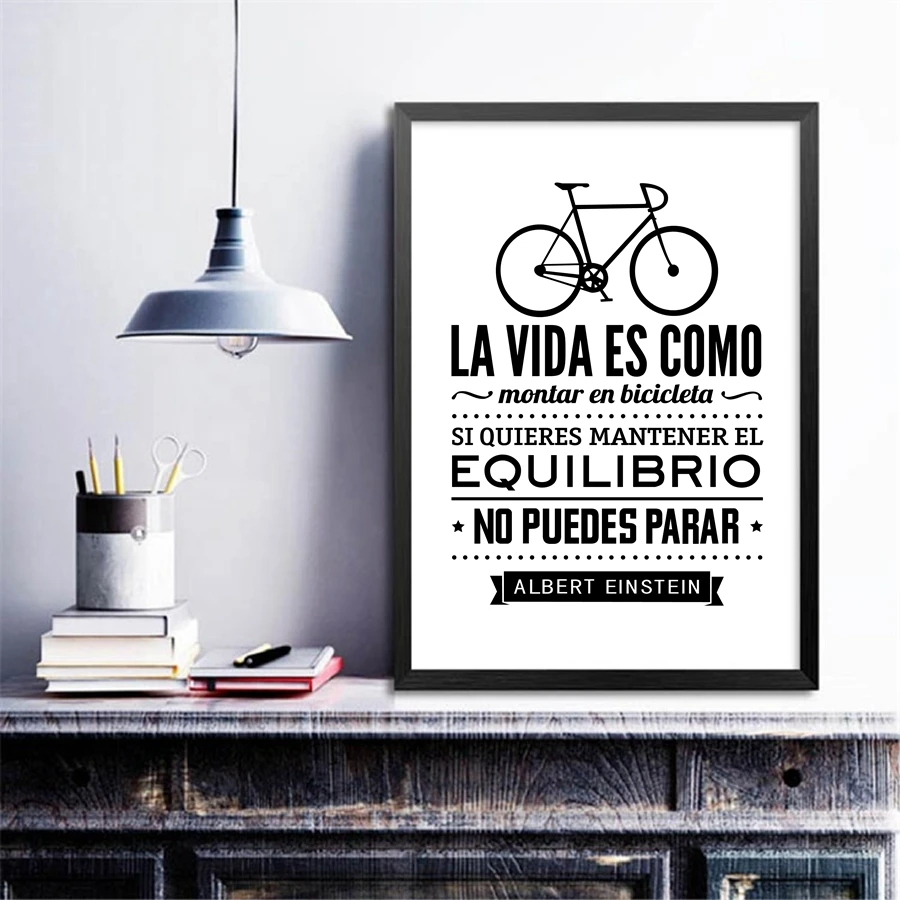 Canvas Painting Spanish Life Quote Posters Life Is Like A Bicycle Spanish Prints Wall Art Decor Pictures Bedroom Home Decoration
Canvas Painting Spanish Life Quote Posters Life Is Like A Bicycle Spanish Prints Wall Art Decor Pictures Bedroom Home Decoration