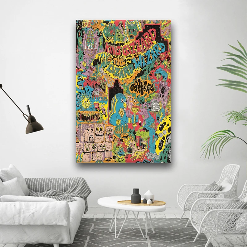 King Gizzard & The Lizard Wizard-Oddments Painting poster Art Poster Canvas Home Decor Wall Picture Prin
King Gizzard & The Lizard Wizard-Oddments Painting poster Art Poster Canvas Home Decor Wall Picture Prin