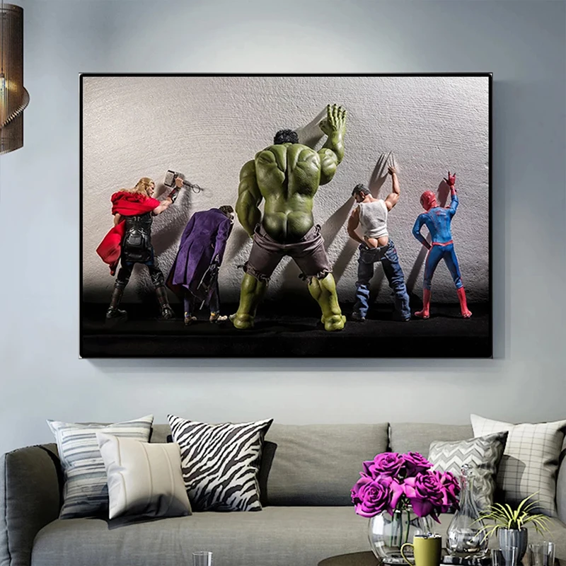 Художественные картины на холсте Marvel Мстители мультяшный супергерой забавные
