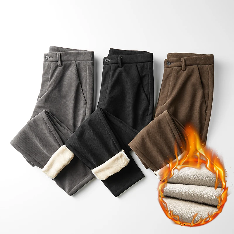 2021 New Winter Fleece Corduroy Pants Men's Casual Business Fashion Stretch Warm Velvet Gray Brown Trousers Big Size 28-40
2021 New Winter Fleece Corduroy Pants Men's Casual Business Fashion Stretch Warm Velvet Gray Brown Trousers Big Size 28-40