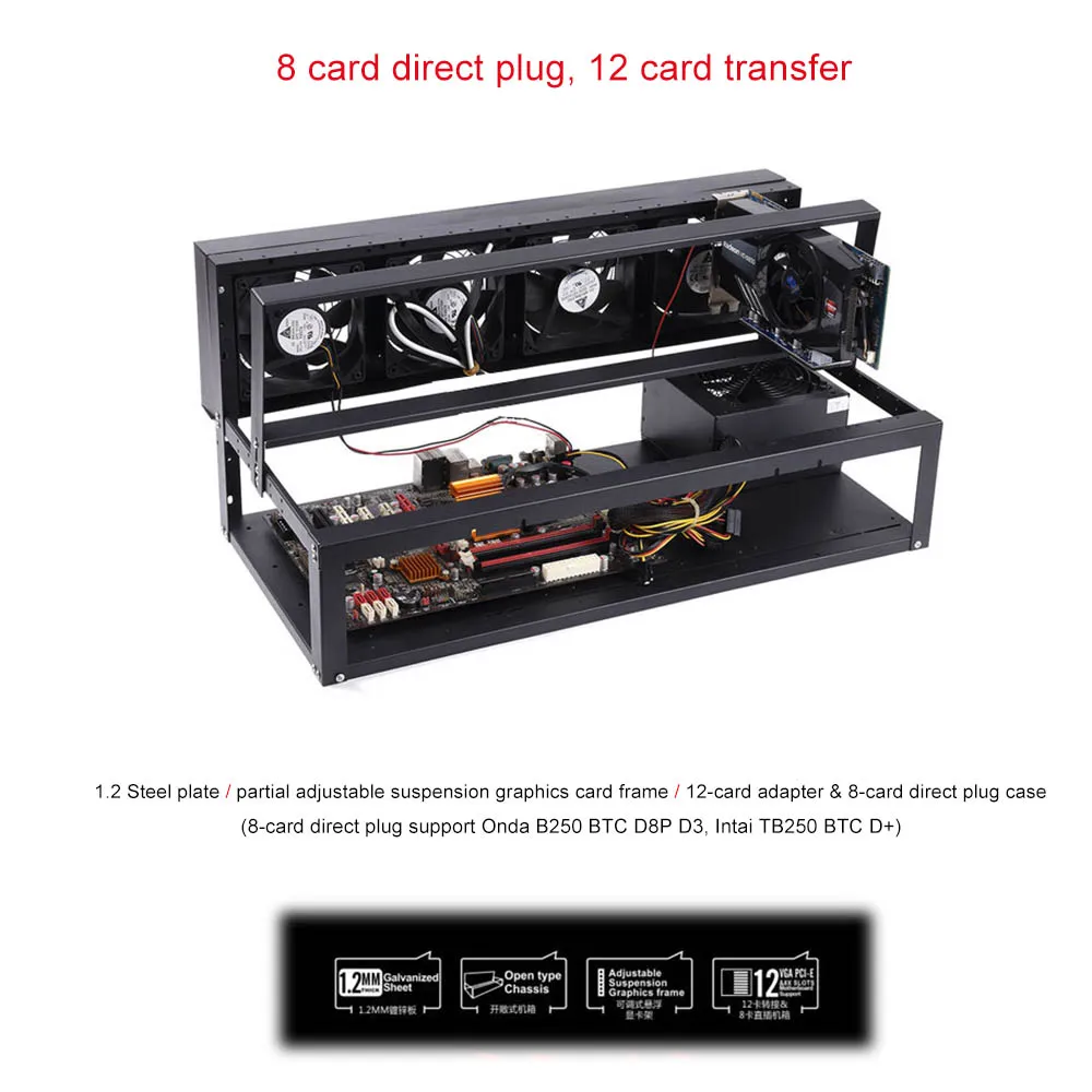 Brand New GPU Open-pit Mining Machine Case Frame Transfer Rack Miner Coin Ring Support Bracket Holder Fan
Brand New GPU Open-pit Mining Machine Case Frame Transfer Rack Miner Coin Ring Support Bracket Holder Fan