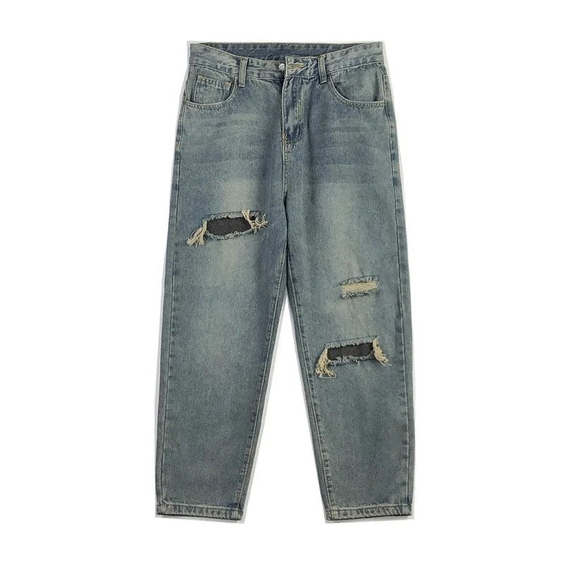 Summer 2021 Fashion Casual denim ripped jeans tide brand loose wild casual straight wide-leg pants ankle length pants
Summer 2021 Fashion Casual denim ripped jeans tide brand loose wild casual straight wide-leg pants ankle length pants