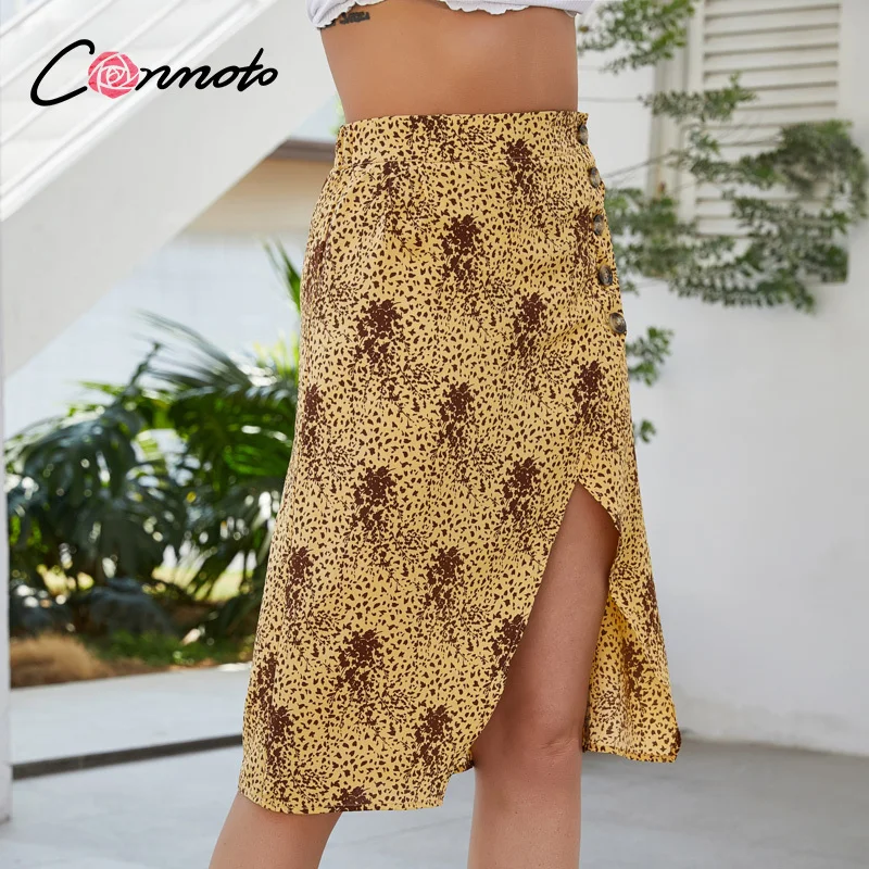 Conmoto boho beach casual summer 2020 women skirts yellow feminino button high waist midi skirts slit ladies plus size skirt
Conmoto boho beach casual summer 2020 women skirts yellow feminino button high waist midi skirts slit ladies plus size skirt