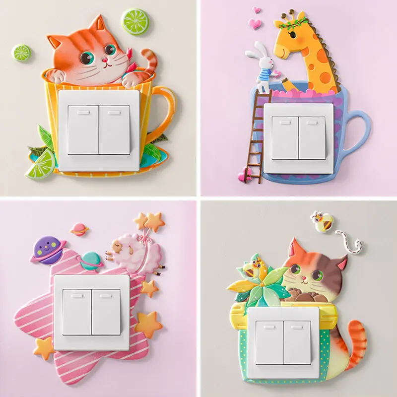 Animal Cat Flamingo Cover Cartoon Room Decor 3D Wall Silicone On-off Switch Luminous Light Switch Outlet Wall Sticker
Animal Cat Flamingo Cover Cartoon Room Decor 3D Wall Silicone On-off Switch Luminous Light Switch Outlet Wall Sticker
