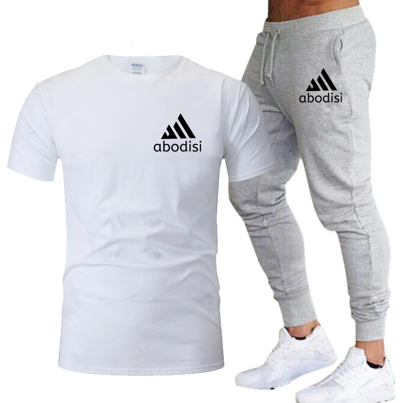 Summer new sportswear trendy men's suit personality fashion printing sports short-sleeved T-shirt + sports leisure trousers suit 
Summer new sportswear trendy men's suit personality fashion printing sports short-sleeved T-shirt + sports leisure trousers suit