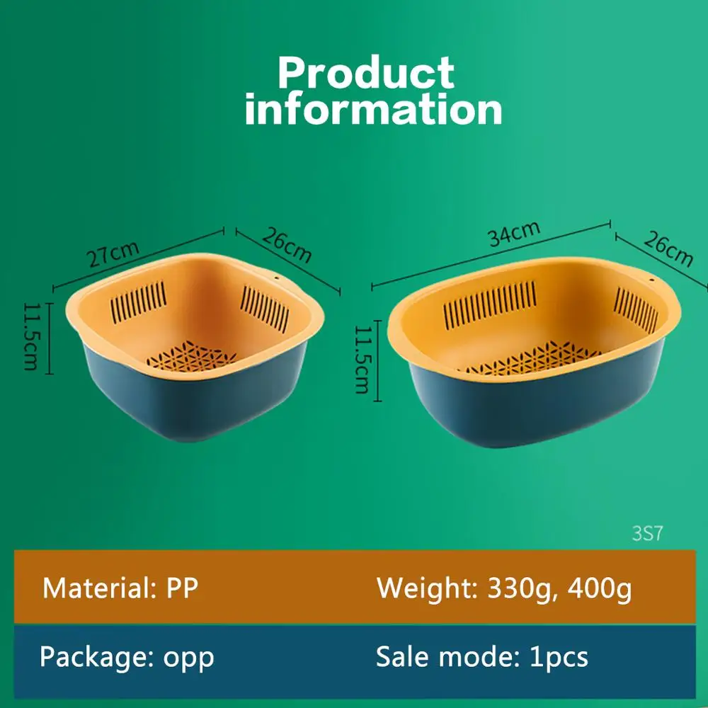 Double-Layer Vegetable Fruit Sink Drain Basket Household Kitchen Fruit and Vegetable Container Rice Fruit Washing Bowl Woven
Double-Layer Vegetable Fruit Sink Drain Basket Household Kitchen Fruit and Vegetable Container Rice Fruit Washing Bowl Woven