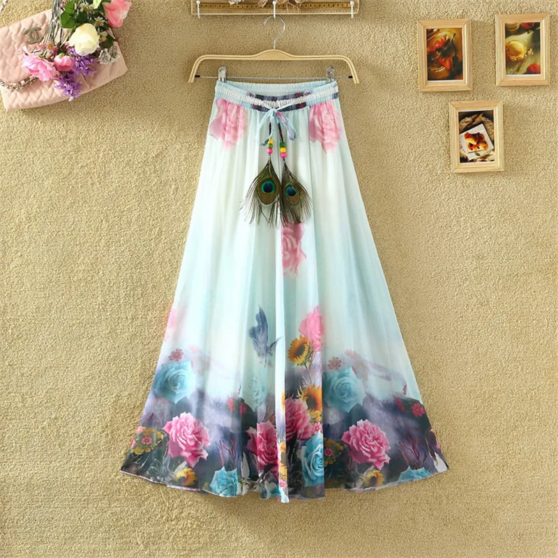 2019 Summer Bohemian Long Skirt Chiffon Vintage Faldas Largas Elegant Print Saia Longa Ladies Casual Maxi Skirts Women Clothes
2019 Summer Bohemian Long Skirt Chiffon Vintage Faldas Largas Elegant Print Saia Longa Ladies Casual Maxi Skirts Women Clothes