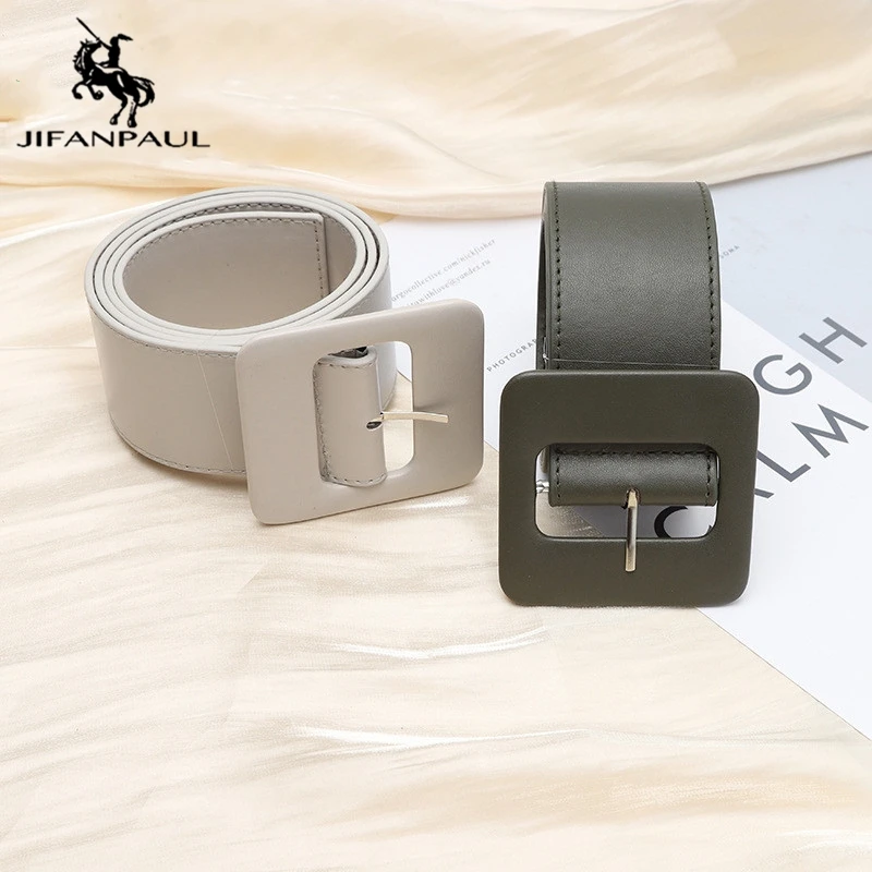 Широкий ремень JIFANPAUL с пряжкой для женщин, модный универсальный широкий пояс для джинсов и штанов 
Широкий ремень JIFANPAUL с пряжкой для женщин, модный универсальный широкий пояс для джинсов и штанов