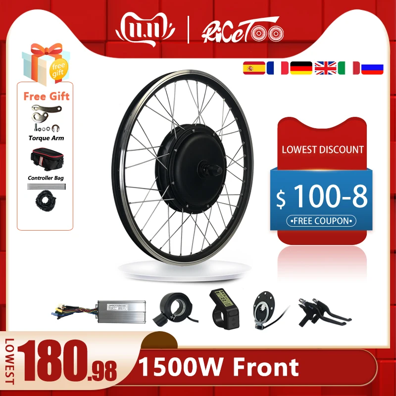 EBike1500W Front Electric Bicycle Conversion Kit 48V1500W Front Wheel Hub Motor Kit 20-29'' 700C For MTB Bicycle RICETOO
EBike1500W Front Electric Bicycle Conversion Kit 48V1500W Front Wheel Hub Motor Kit 20-29'' 700C For MTB Bicycle RICETOO