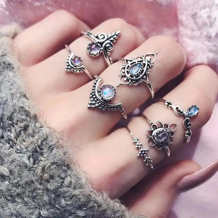 Женское винтажное водное кольцо с каплями Bague Femme геометрической формы в стиле