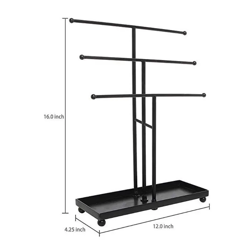 Modern Metal 3 Tier Tabletop Bracelet & Necklace Jewelry Organizer Display Tree Rack
Modern Metal 3 Tier Tabletop Bracelet & Necklace Jewelry Organizer Display Tree Rack