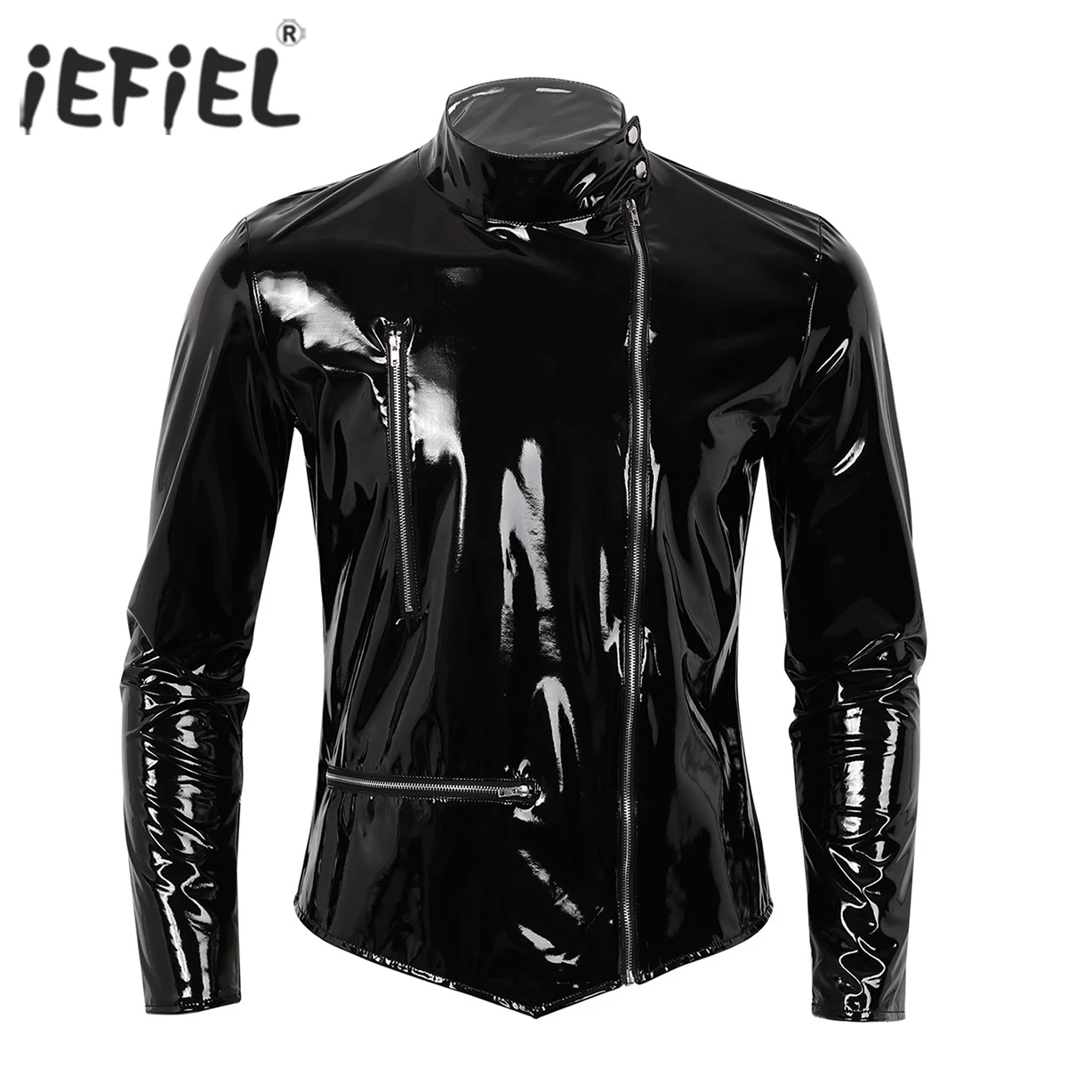 Mens Male Wetlook Moto Club Costumes Stand Collar Long Sleeves Front Zippered Fashion Streetwear Motorcycle Jacket Biker Coat
Mens Male Wetlook Moto Club Costumes Stand Collar Long Sleeves Front Zippered Fashion Streetwear Motorcycle Jacket Biker Coat