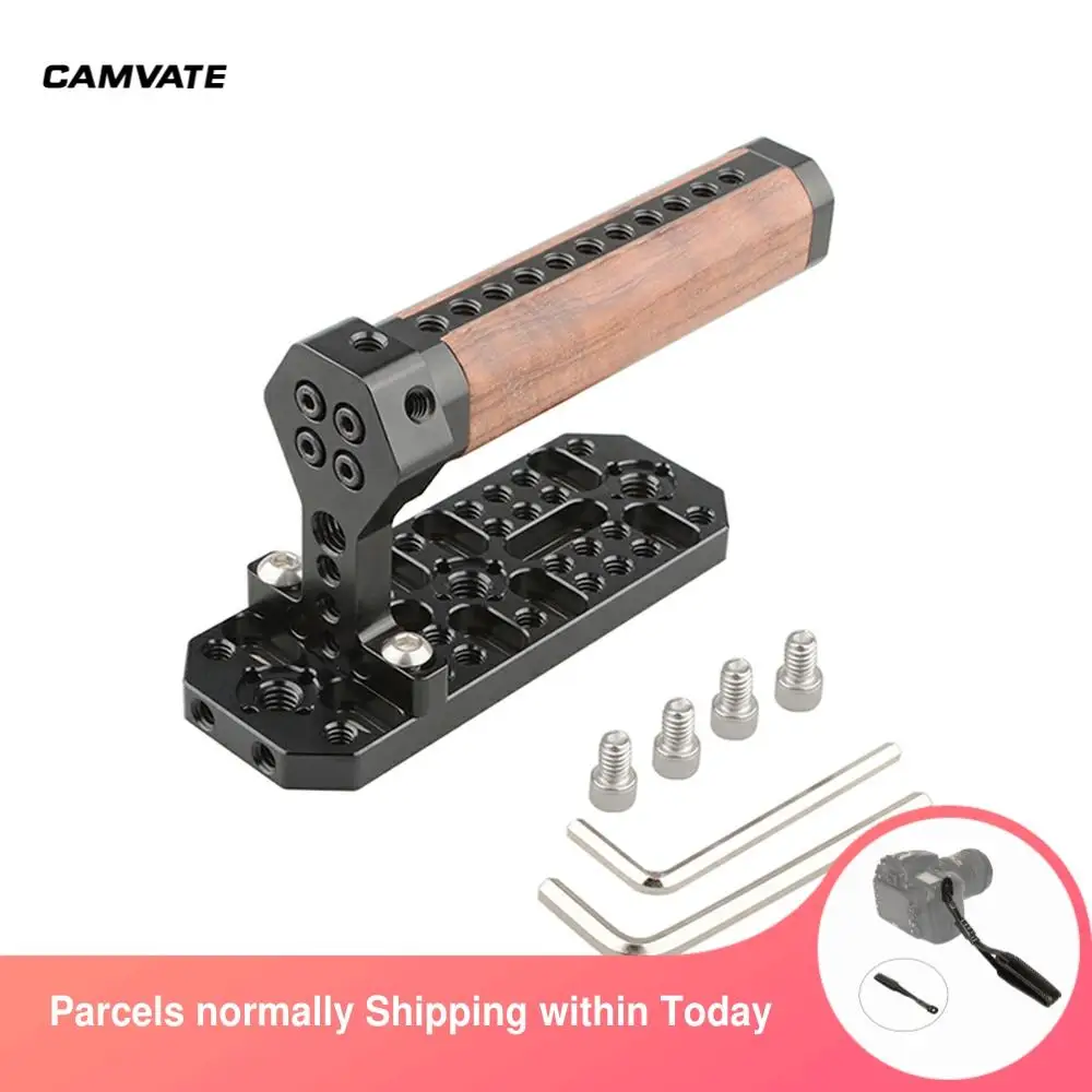 CAMVATE Wooden Handle With Mounting Cheese Plate & Cold Shoe &1/4"-20 Mounting Holes For DSLR Camera(Blackmagic URSA Mini Camera
CAMVATE Wooden Handle With Mounting Cheese Plate & Cold Shoe &1/4"-20 Mounting Holes For DSLR Camera(Blackmagic URSA Mini Camera
