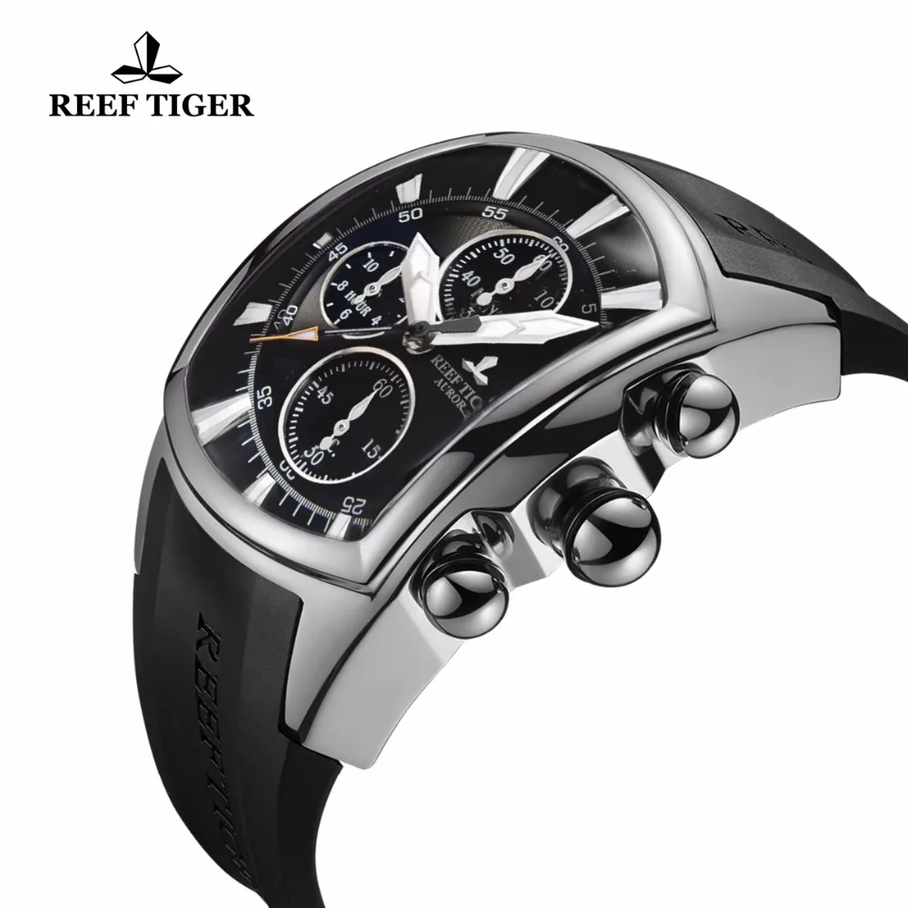 

2021 New Arrival Reef Tiger/RT Big Watch Mens All Black Sport Watches Date Waterproof Chronograph Relogio Masculino RGA3069-T