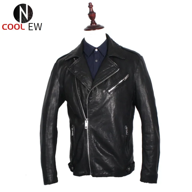Classic Mens Sheepskin Real Leather Jacket Autumn Motorcycle Biker Genuine Leather Jacket Man Zipper Lapel Collar Outerwear Coat
Classic Mens Sheepskin Real Leather Jacket Autumn Motorcycle Biker Genuine Leather Jacket Man Zipper Lapel Collar Outerwear Coat