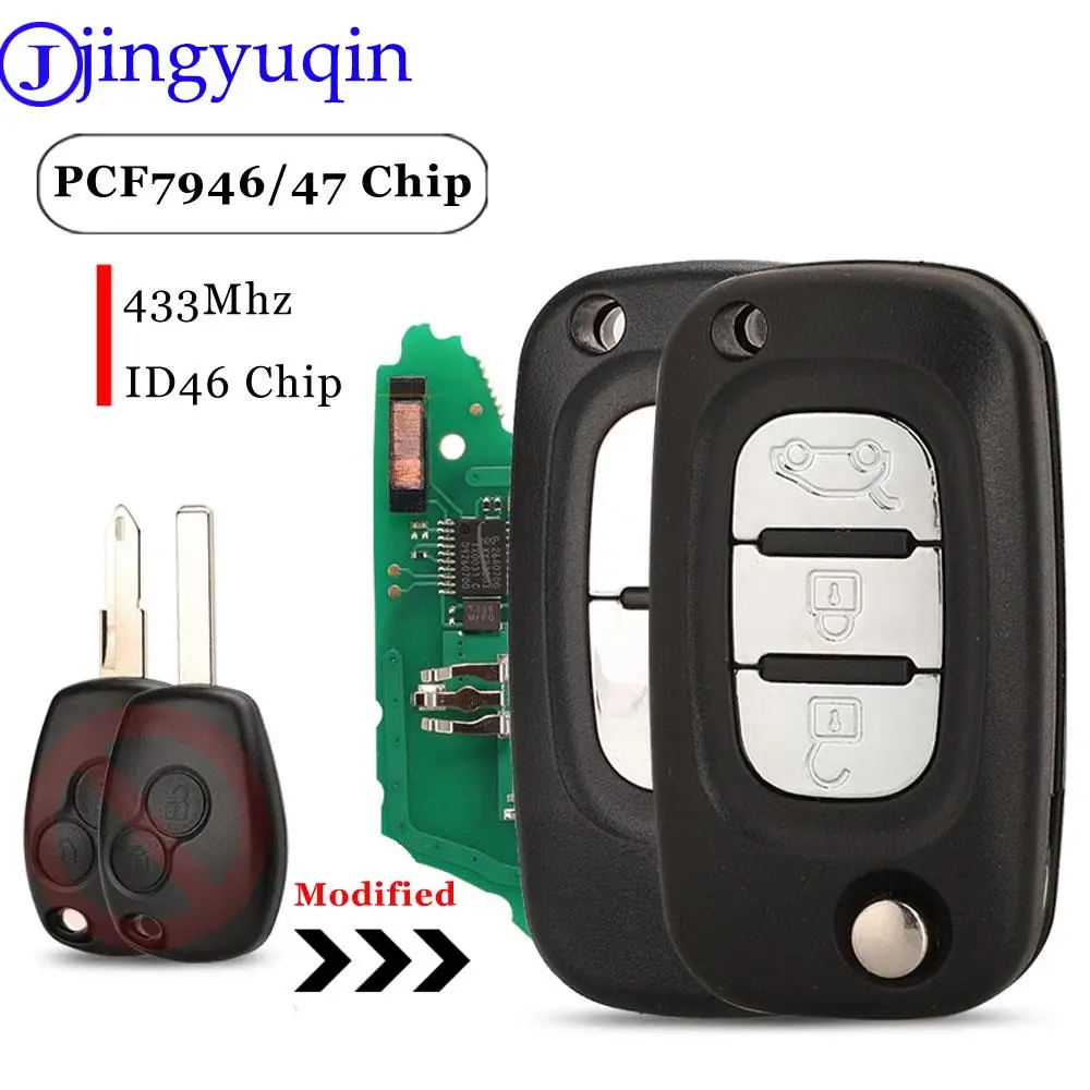 Jingyuqin 2/3BTN модифицированный флип 433 МГц ID46-7946 /7947 Автомобильный Дистанционный ключ