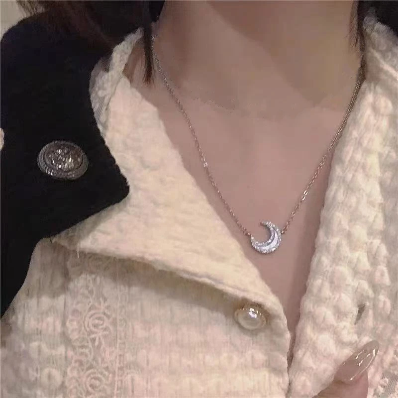 Trendy Fine Charm Moon Crystal Clavicle Chain Necklaces Gold Silver Color Women's Necklace Female Party Jewelry Accessories
Trendy Fine Charm Moon Crystal Clavicle Chain Necklaces Gold Silver Color Women's Necklace Female Party Jewelry Accessories