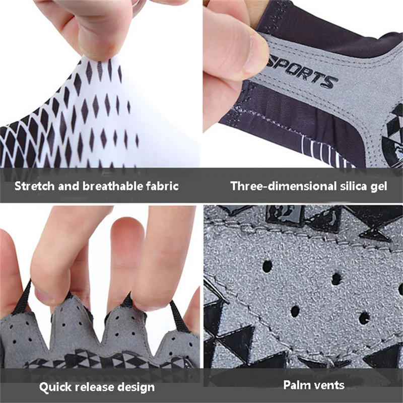 Cycling Gloves Men's Sports Gym Sunscreen Breathable Sweat-absorbent Cross-border Half Finger Bicycle Mittens Men and Women
Cycling Gloves Men's Sports Gym Sunscreen Breathable Sweat-absorbent Cross-border Half Finger Bicycle Mittens Men and Women