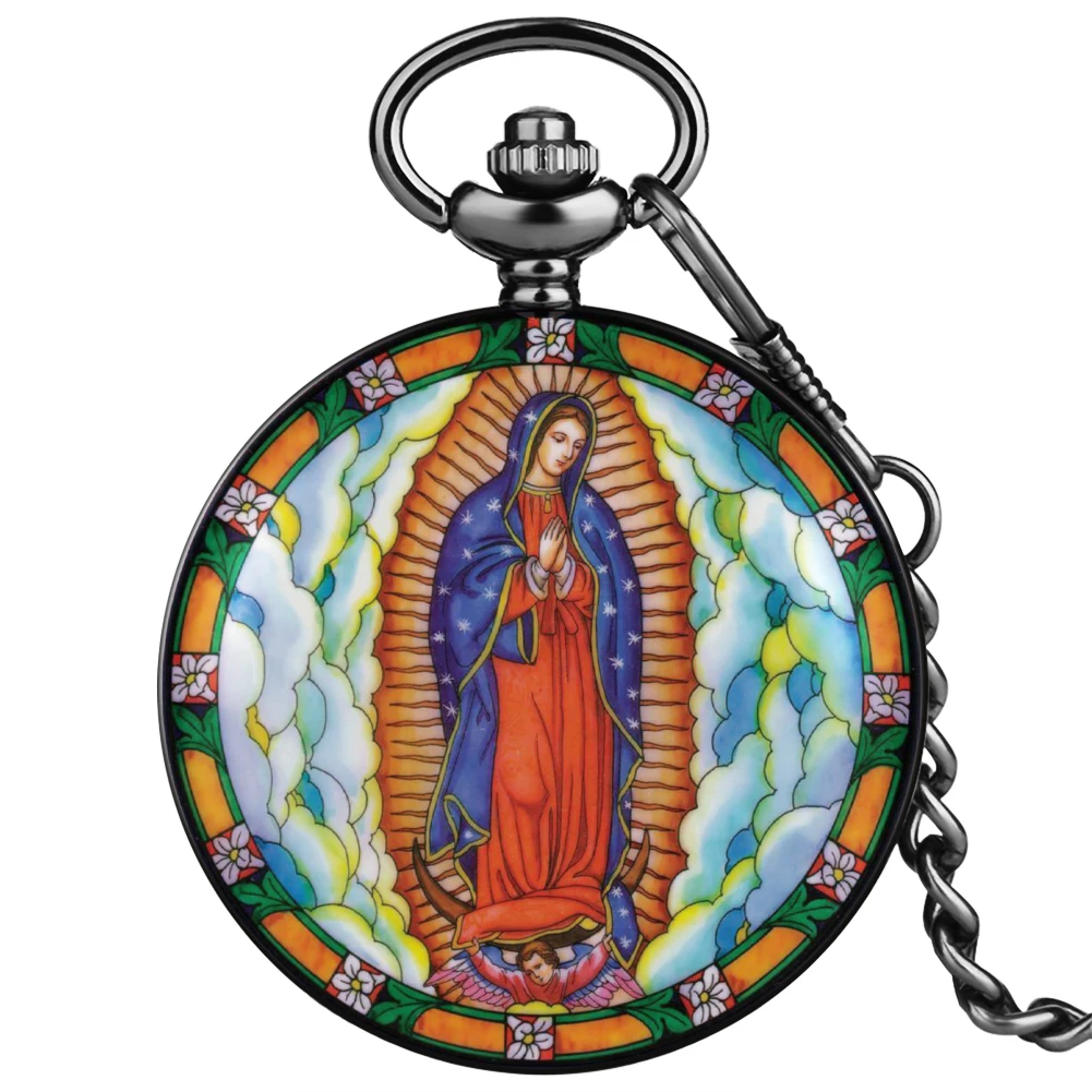 Jesus Virgin Mary Pattern Pocket Watch Vintage Alloy Case Pendant Watch Thick Chain Antique Relogio Birthday Gift Retro Watch
Jesus Virgin Mary Pattern Pocket Watch Vintage Alloy Case Pendant Watch Thick Chain Antique Relogio Birthday Gift Retro Watch