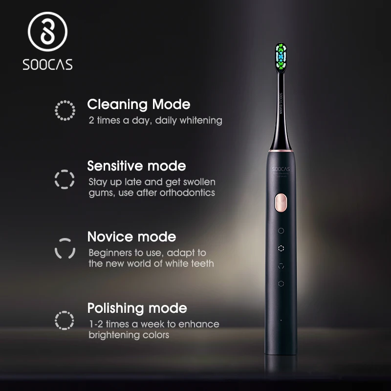 

Xiaomi Sonic Electric Toothbrush Ultrasonic IPX7 Waterproof for Adult Smart Tooth brush Charging SOOCAS X3U electric brush 4