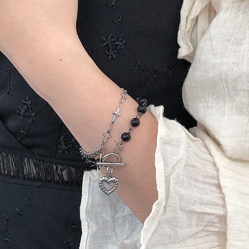 Retro simple punk style bracelet stainless steel love cross pendant ladies bracelet bohemian gift temperament ladies jewelry
Retro simple punk style bracelet stainless steel love cross pendant ladies bracelet bohemian gift temperament ladies jewelry