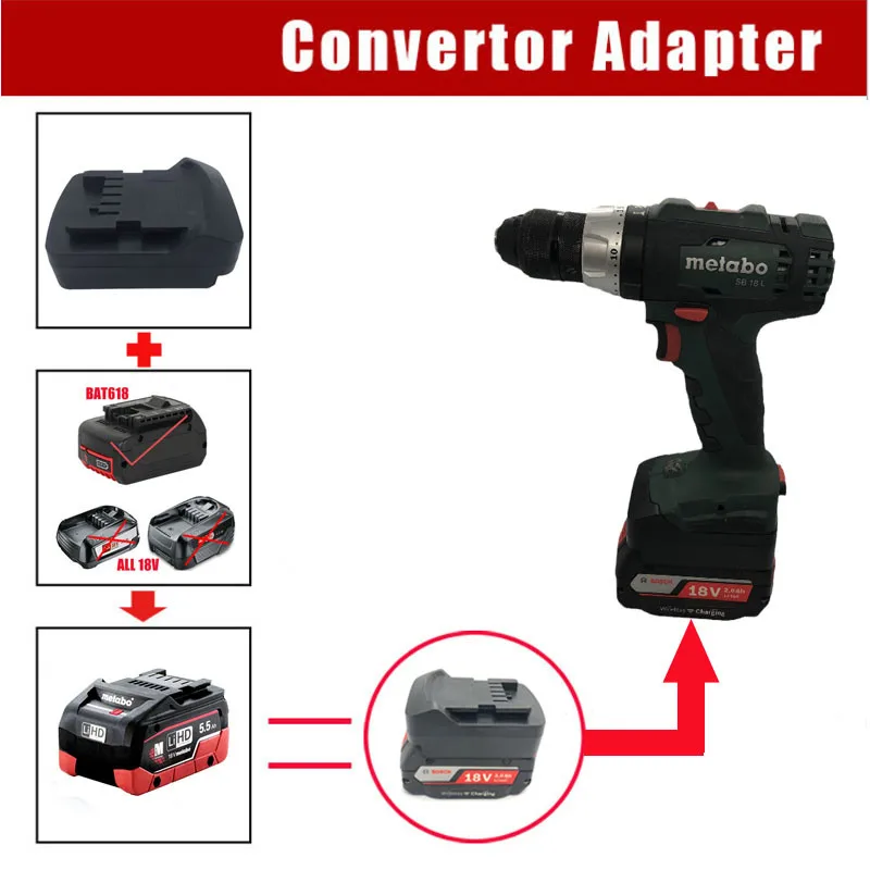 1PC Battery Adapter ABS+PC Adapt To Metabo 18v 6.25459 625459000 For Bosch BAT Series BAT622 BAT609 BAT618G Lithium
1PC Battery Adapter ABS+PC Adapt To Metabo 18v 6.25459 625459000 For Bosch BAT Series BAT622 BAT609 BAT618G Lithium
