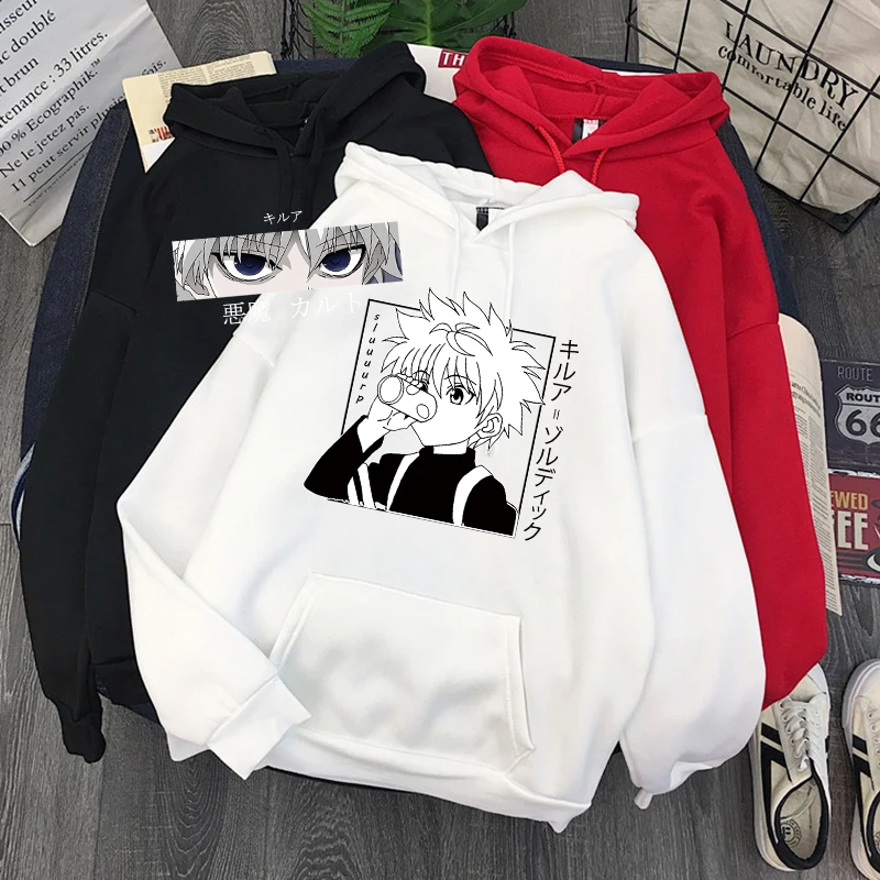 Женские толстовки Killua-GON FREECSS Hunter с капюшоном, свитшот с длинными рукавами, аниме, осенняя Повседневная кавайная модная уличная одежда с капю... 
Женские толстовки Killua-GON FREECSS Hunter с капюшоном, свитшот с длинными рукавами, аниме, осенняя Повседневная кавайная модная уличная одежда с капю...