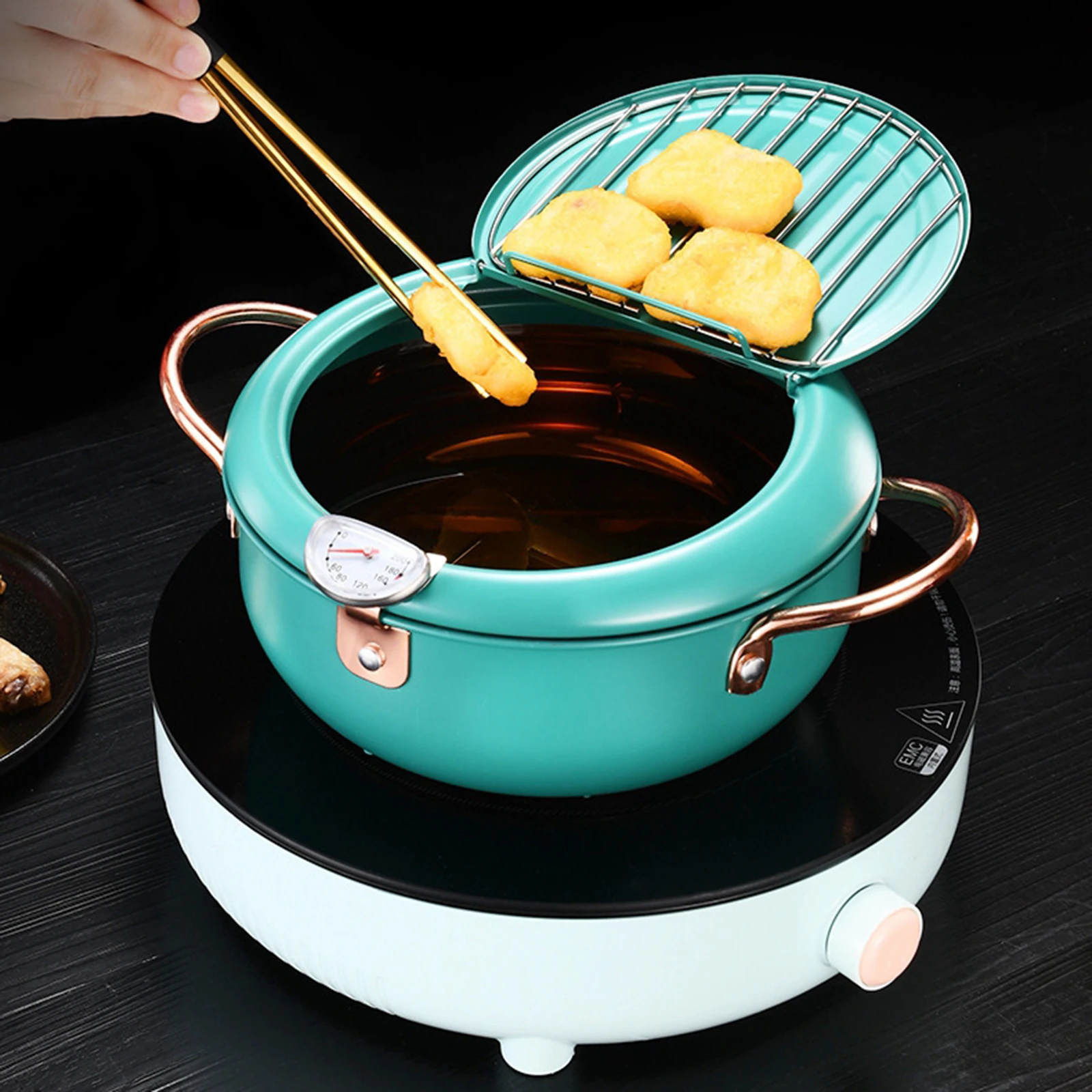Kitchen Deep Frying Pot Thermometre Tempura Fryer Pan Cookware Cooking Tool Temperature Control Frying Pot
Kitchen Deep Frying Pot Thermometre Tempura Fryer Pan Cookware Cooking Tool Temperature Control Frying Pot