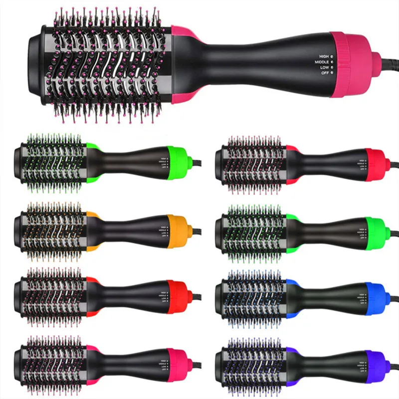 

Electric Heating Comb Hair Straightener Curler Professional Salon One Step Dry/Wet Two Using Hair Dryer Brush